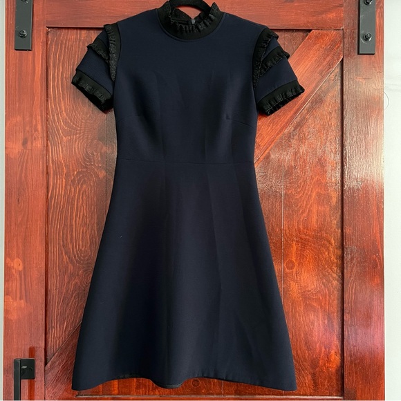Sandro Mock Neck Ruffle Mini Dress - Picture 1 of 6